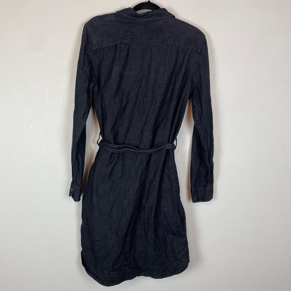 Lauren‎ Ralph Lauren Women's M Gray Long Sleeve Denim Shirt Dress Belted - Picture 8 of 10